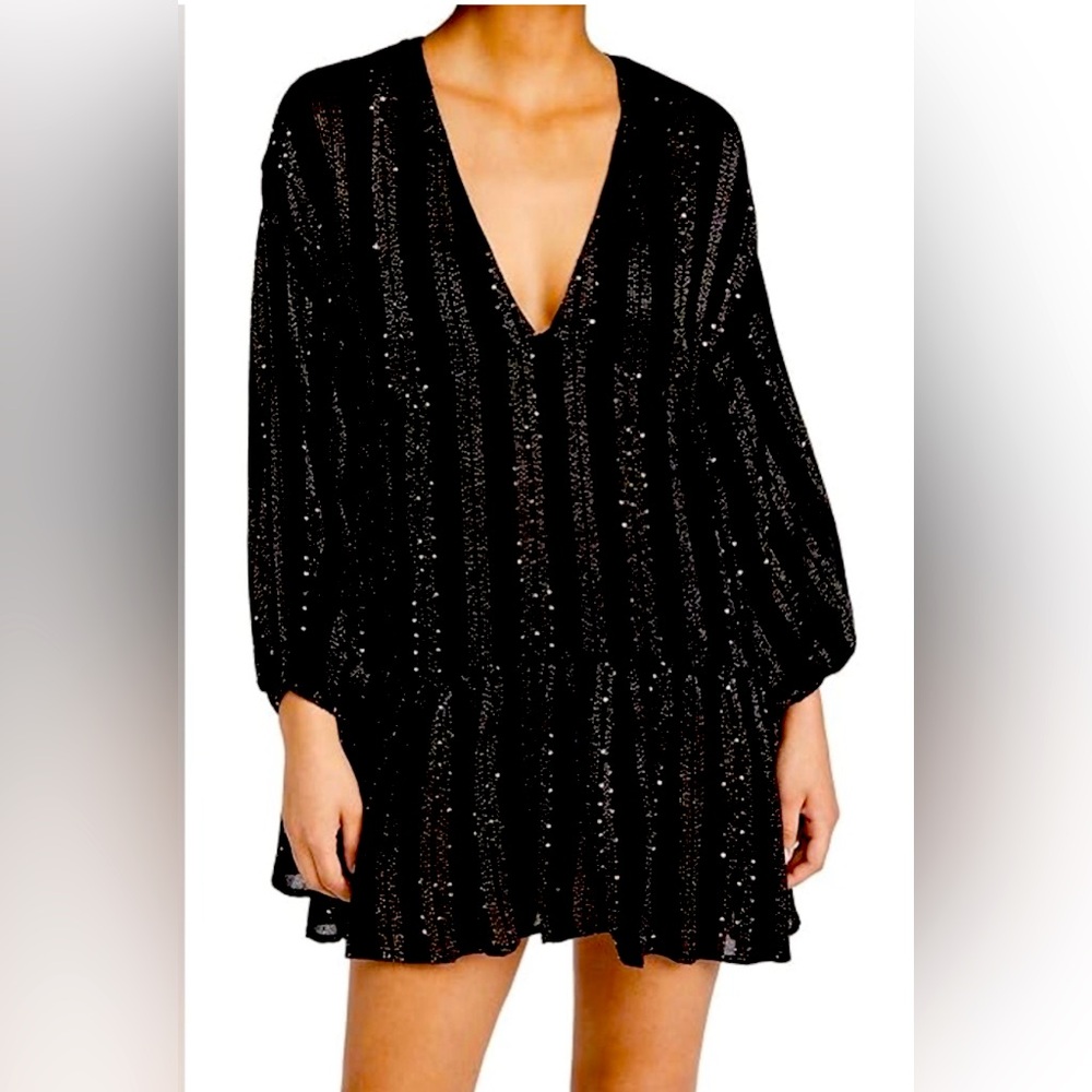 L*Space Black Byron Tunic Dress/CoverUp, NWT, size M, orig price $119, 67% off!